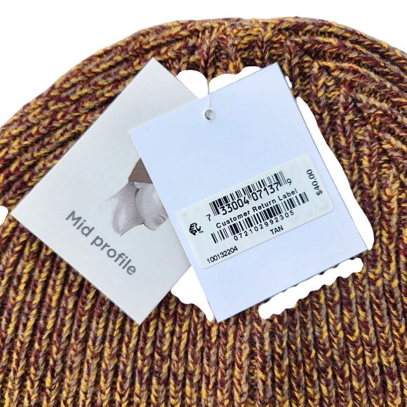 Sun + Stone Men's Brown Melange Ribbed Knit Casual Warm Beanie Hat One Size - Picture 3 of 4